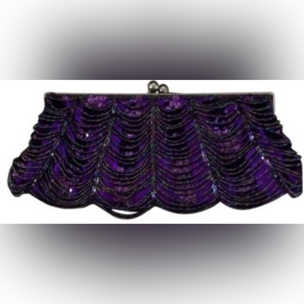 Purple Beaded Clutch Bag never worn
